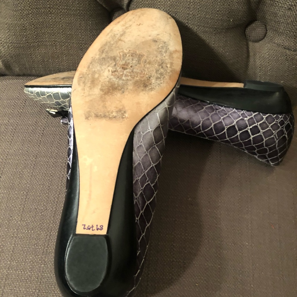 Stuart Weitzman Silver/Grey Metallic Python Flat - image 6